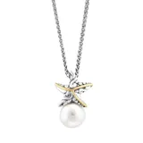 Effy® Freshwater Pearl Starfish Pendant Necklace In 18K Yellow Gold Over Sterling Silver, 16 In