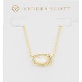 Kendra Scott Elisa Oval Pendant Necklace In Ivory And Gold Plated