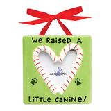 Wrapables Ornaments - Green & Red 'Little Canine' Frame Ornament