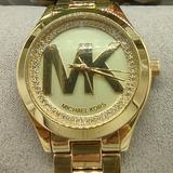 Michael Kors Accessories | Michael Kors Mini Slim Runway Ladies Gold Tone Watch -New Battery | Color: Gold | Size: Os