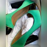 J. Crew Shoes | Holiday Sale! New! J. Crew Jade Green Pumps 9.5 | Color: Black/Green | Size: 9.5