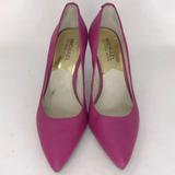 Michael Kors Shoes | Michael Kors Womens Pink Leather Pump Stiletto Heels Pointed Toe Slip On Sz 6 M | Color: Pink | Size: 6