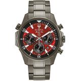 Bulova Men's Chronograph Marine Star Gray Stainless Steel Bracelet Watch 43mm