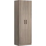 Rayborn Small Wood Kitchen Pantry with 2 Doors and 4 Shelves Gray Oak - Hillsdale Furniture