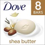 Dove Beauty Bar Gentle Skin Cleanser Shea Butter More Moisturizing Than Bar Soap Moisturizing for Gentle Soft Skin Care 3.75 oz 8 Bars