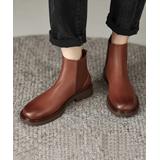 YOUTHJUNE Women's Casual boots Brown - Brown Leather Chelsea Ankle Boot - Women