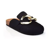 Henry Ferrera Lamar Women's Chain Link Clogs, Size: 6.5, Black