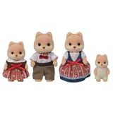 Calico Critters Caramel Dog Family Set of 4 Collectible Doll Figures, Multicolor