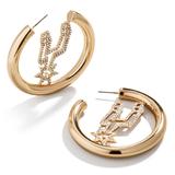 Women's BaubleBar Gold San Antonio Spurs Logo Hoop Earrings