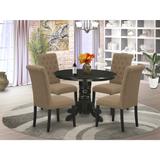East West Furniture Shbr5-blk-17 5pc Dining Set Includes A Round