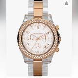 Michael Kors Accessories | Michael Kors Two-Tone Rose Gold Women's Watch Mk5323 | Color: Gold/White | Size: Os