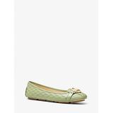 Michael Kors Fulton Logo Embossed Faux Leather Moccasin Green 5