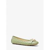 Michael Kors Fulton Logo Embossed Faux Leather Moccasin Green 7.5