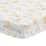 Lambs & Ivy Storytime Pooh Cotton Fitted Crib Sheet In White