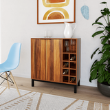 Desert Fields Bar Cabinet with Wine Storage Teak