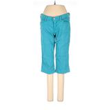 Citizens of Humanity Jeans - Low Rise Straight Leg Cropped: Teal Bottoms - Women's Size 27 - Indigo Wash