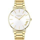 Coach 14503345 Perry Gold Tone Silver White Dial Womens Dress Watch