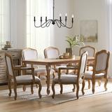 One Allium Way® Brixton Fabric & Wood Expandable 7 Piece Dining Set Wood/Upholstered Chairs in Brown | Wayfair ABE25E38E6EF4159A09E157216580384