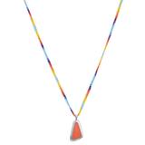 Lucky Brand Beaded Pendant Necklace - Women's Ladies Accessories Jewelry Necklace Pendants in Silver