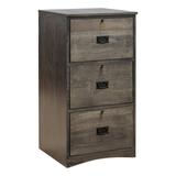 Loon Peak® Derman 21" Wide 3 -Drawer Solid Wood Vertical Filing Cabinet Wood in Red/Gray, Size 43.0 H x 21.0 W x 21.0 D in | Wayfair