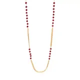 Belk Gold Tone Snake Chain With Beads Long Necklace, Red