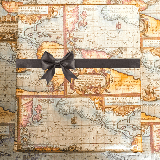 World Map Globe Travel Bon Voyage Gift Wrapping 16ft Roll Paper