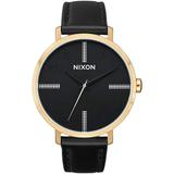 Nixon A10912879 Women s Arrow Black Leather Strap Quartz Watch