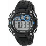 Timex Tw5m27300, Dgtl Black Resin Watch, Indiglo, Day/date, Alarm-no