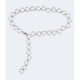 Aeropostale Womens' Heart Chain Belt - Silver - Size L/XL - Metal