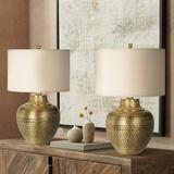 Franklin Iron Works Maison Loft Antique Brass Tables - Set of 2