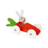 Janod Toy Cars and Trucks multi - Orange Wooden Rabbit Carrot Car