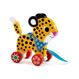 DJECO Push and Pull Toys N/A - Yellow Leopard Wooden Pull Toy