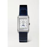 Jaeger-LeCoultre - Reverso Tribute Duoface Calendar Hand-wound 29.9mm Stainless Steel And Leather Watch - Silver - one size