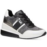Michael Kors Shoes | Michael Kors Mabel Anthracite Trainer Wedges Sneakers Shoes Flats Multi Size New | Color: Black/Silver | Size: Various