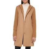 Double Face Wool Blend Hooded Coat In Camel At Nordstrom Rack - Brown - Kenneth Cole Coats
