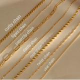 18K Gold Chain Necklace, Cable Chain, Paperclip Twist Figaro, Curb Pearl Bead For Kids, Christmas Gift