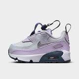 Nike Kids' Toddler Air Max 90 Toggle SE Casual Shoes in Purple/Pure Platinum Size 4.0 Leather