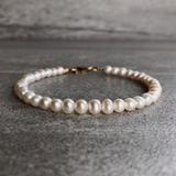 Genuine Pearl Bracelet | Sterling Silver Or Gold Clasp Bead Real Freshwater Jewelry June Birthstone Gift