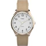 Women' Timex Eay Reader with Leather trap - Roe Gold/Beige TW2T72400JT