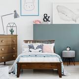 Acacia Kaylin Solid Wood Platform Bed Frame w/ Headboard, Low Profile Metal in Brown, Size 39.6 H x 43.3 W x 78.0 D in | Wayfair KHBY
