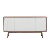 George Oliver Farino Modern Sideboard w/ 4 Door, Buffet Cabinet, Storage Cabinet, Buffet Table Anti-Topple Design, & Large Countertop Walnut Wood