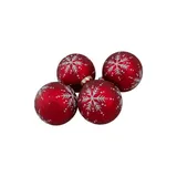 Northlight Set Of 4 Matte Red Glass Ball Christmas Ornaments 3.25-Inch (80Mm)