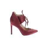 Nine West Heels: Pumps Stiletto Chic Burgundy Solid Shoes - Women's Size 6 1/2 - Pointed Toe