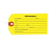 ZORO SELECT 1HAB1 2-3/8" x 4-3/4" Yellow Inspection Tag, Repairable, Pk1000