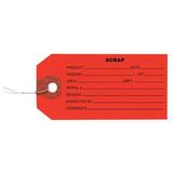 ZORO SELECT 1HAB3 2-3/8" x 4-3/4" Red Inspection Tag, Scrap, Pk1000