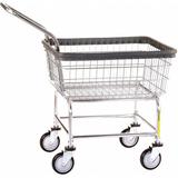 R&B WIRE PRODUCTS 100CECLCH Wire Utility Cart with Handle, 2.5 Bushel, Chrome