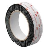 3M 1-5-SJ3527N Reclosable Fastener, Rubber Adhesive, 15 ft, 1 in Wd, Black