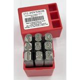ZORO SELECT 20Y592 Hand Stamp,1/4 In,Number Set