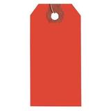 ZORO SELECT 4WKZ7 2-3/8" x 4-3/4" Fluorescent Red Paper Wire Tag, Includes 12"