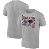 Men's Fanatics Branded Heather Gray Syracuse Orange 2022 ACC Soccer Conference Tournament Champions T-Shirt
